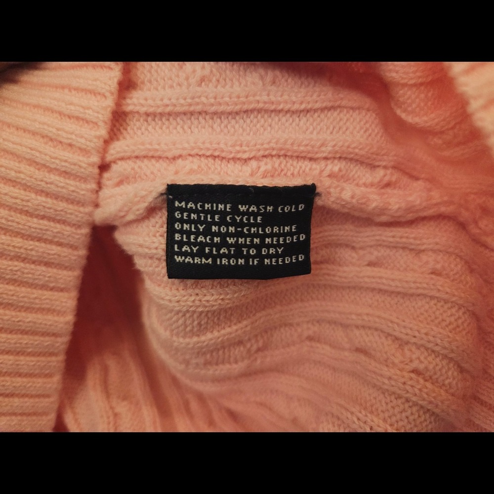 American Living Womens Sz Large Cable Knit Sweater Light Pink 100% Cotton - Picture 7 of 7